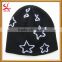 Jacquard Star Pattern Black Slouchy Beanie Ski Hat Children Snowboard Hat Ribbed Beanie