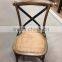 Vintage Cross Back Chair with metal straps, X back chairs