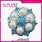 Fashion Rhinestone and Pearl Flower Shaped Buttons for Dress