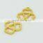 Gold flower design metal label fashionable decorative accessories for bag