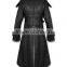 Mens Coat Long Jacket Black Gothic Steampunk Hooded Trench