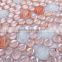 JY-G-88 Pink Glass Bead mixed mosaic sheet bathroom floor covering tiles recycled glass sheets