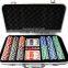 Modern POKER CHIP SET in Silver ALUMINUM Case