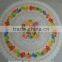 Newest round transparent printed flowers all-in-one table cover with lace/wave edge