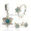 Luxury Silver Jewelry Set Wholesale Sterling Silver Cz Stud Earrings 925 Thailand Silver Earring Fashion Letter Pendant Jewelry