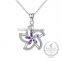 925 sterling silver purple zircon flower creative pendant necklace fashion women necklace supplies 6360455