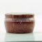 Red vivid flower round tin plate tea canister for Matcha