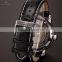 Mens Black Dial Leather Automatic Mechanical Sport Analog Watch