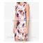 Elegant Boat Neck Floral Printed Women Sleeveless Dress