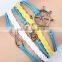 Newest Infinity Bracelet, Wax String Suede Bracelet Anchor Leather Bracelet Infinity Bracelet Wholesale