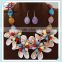 No.1 yiwu exporting commission agent wanted shell flower design European and American style gemstone necklace earrings set