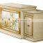 Italian Wooden Rectangle Dining Table With Upholstery Dining Chairs And Display Cabinet/Side Board And Mirror(MOQ=1 SET)