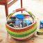 Colorful seagrass bolga basket