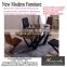 new fashion Italian modern furniture private custom made wood /glass top metal dining table fashion leather chair dining set