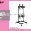 Metal TV Holder Adjustable LCD Monitor Display Mobile TV Cart With Wheel