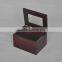 high quality finished glass lid wooden tea box , wooden tea box with glass top