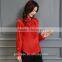 2017 Latest Plain Chiffon Formal Shirt Long Sleeve Design Blouse for Women