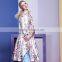 Women New Fashion Autumn European style floral print half sleeve casual fit and flare dress