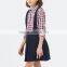 British Style 2017 Spring Student Girls Shirt Long Sleeved Cotton Plaid Shirt for Girl