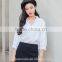 SZXX Tops Fashion Womens Lady V-Neck White Casual Blouse