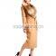 High Quality Hand Made Fox Fur Collar Women's Double Side Cashmere Long Coat