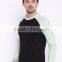 Men Black Sea Green Round Neck Train T-Shirt Self-Design Waist Length Long Raglan Sleeves Outfit Custom Cotton Polyester