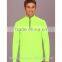Mens Sports Wear 1/4 Zipper Pullover Jacket Top Raglan Long Sleeve Sports T Shirt Fluorescent Green Gym T Shirt