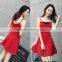 Z&M Women's 2017 sex babydoll dress taobao dress evening dress red short