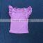 LY-194 custom design cotton plain candy color t shirt flutter sleeve t shirt fancy kids wear