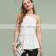 Polyester Camisole backless ruffles Solid white Size:XXL Sold By PC