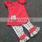 2016 new baby kids Summer design hot pink shirt girls boutique clothing Arrow capri set girls cute outfits set