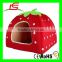 R0930 Strawberry Small Cotton Soft Dog Cat Pet Bed House With Folded