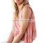 Fashion Women V Neck Casual Ruflle Crop Top Shirts Blouse Ladies Custom Sexy Tank Top