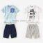 summer national flag printing short sleeve kids suits