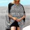 CHEFON Women nubby detail super comfy marled poncho style hoodie,oversized fit hoodie