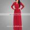 Long Sleeve Maxi Dress with Hole Design Neck Casual Long Skirt for Women Wear