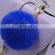 Multicolor rabbit fur key chain with high quality hardware
