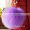 Handmade colorful faux fur pom pom keychain