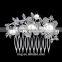 Large Pearl Filigree Hair Comb Vintage Crystal Pearl Hair Comb Silver
