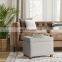 Reatai brown linen fabric antique footstool ottoman furniture bench fabric storage bench
