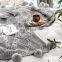 Knitted Throw Blanket for Sofa Bed Chair Couch Soft Warm Chenille Throw With Pom-pom Tassels for Bedding Napping Grey