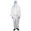 white protective overalls polypropylene waterproof disposable coverall with hood safety