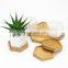 Decorative White Ceramic Square Succulent Cactus Planter Pot With Wooden Tray