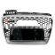 Replacement RS4 car front grille for Audi A4 center honeycomb mesh  bumper grill no logo quattro style 2005-2007