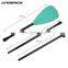 UICE 925g weight adjustable 3-piece fiberglass shaft green color nylon blade sup paddle for stand up inflatable paddle boards