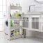 4 Tier Mobile Gap Storage Organizer Slide Out Storage cart Slim Storage Rack with Wheels for Narrow Spaces