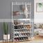 Door Side Standing Metal Entrance Hall Coat Shoe Clothes And Bag Hanger Rack Storage Stand Organiser Iron Shelf Shelves