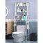 Hot sale three-layer black metal space-saving toilet shelf with Toilet shelf organizer