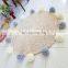 Hot Sale Children's Day Gift Sweet Beige Pom pom round crochet rug Decor Wholesale Vietnam Supplier