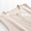 Custom Women's Solid Color Crew Neck Vest Single Breasted Knitted Woolen Casual Embroidered Button Cashmere Sleeveless Tops